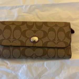 Signature clutch wallet for cards and checkbook